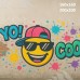 Tło fotograficzne – Graffiti z uśmiechniętą emotką i napisem COOL | 3676
